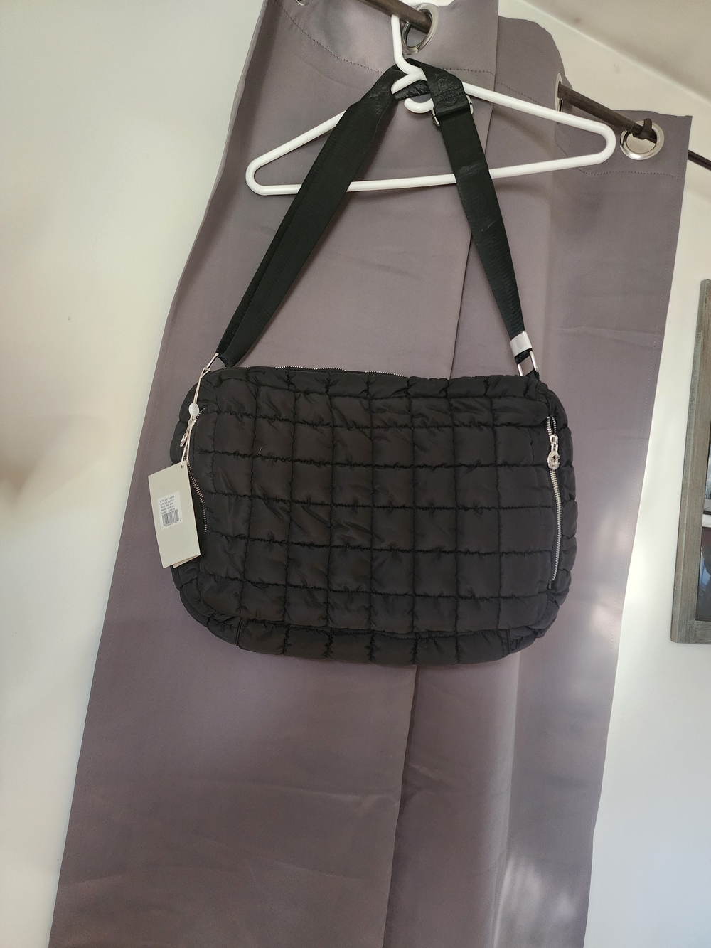 Valentino Orlandi Black Quilted Crossbody Bag with Adjustable Strap